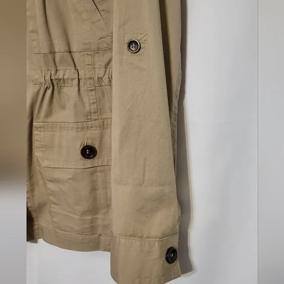 Style & Co Women's Tan Bejeweled Utility Jacket/Coat Size Large EUC - Picture 7 of 10